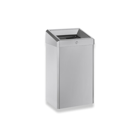 49-litre waste bin with open lid, R1 series / brushed stainless steel #1
