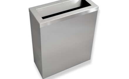 25-litre waste bin, lid with a slot / brushed stainless steel