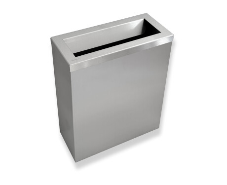 25-litre waste bin, lid with a slot / brushed stainless steel