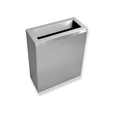 25-litre waste bin, lid with a slot / brushed stainless steel #1