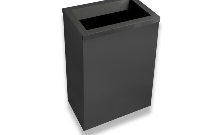 50-litre bin, lid with a waste chute / matt black stainless steel