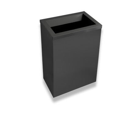 50-litre bin, lid with a waste chute / matt black stainless steel