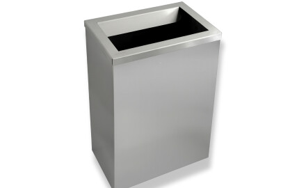 50-litre waste bin, lid with a disposal opening / brushed stainless steel