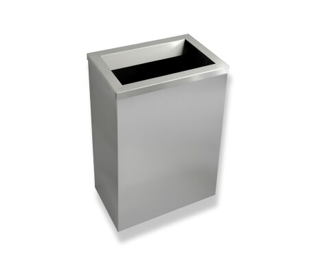 50-litre waste bin, lid with a disposal opening / brushed stainless steel