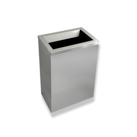 50-litre waste bin, lid with a disposal opening / brushed stainless steel #1