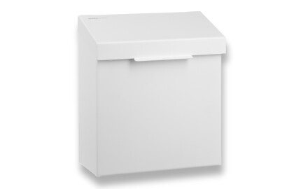 4.5L sanitary waste bin, R1 series / matt white stainless steel