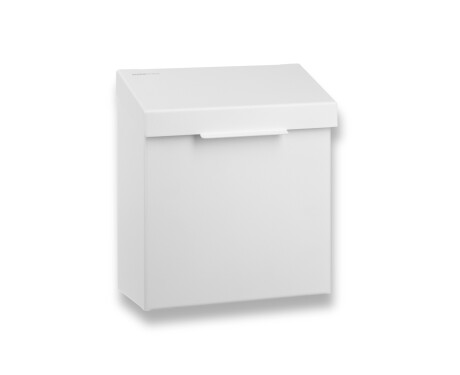 4.5L sanitary waste bin, R1 series / matt white stainless steel