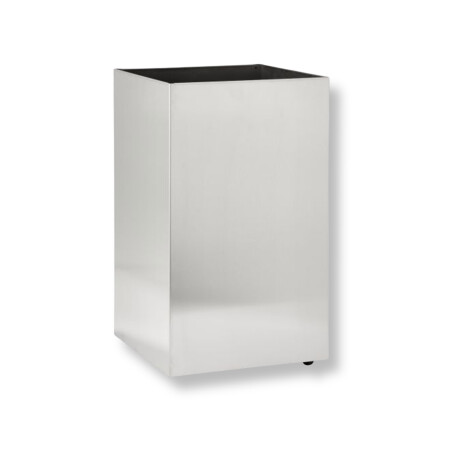 60-litre square under-counter waste bin on castors / brushed stainless steel #1