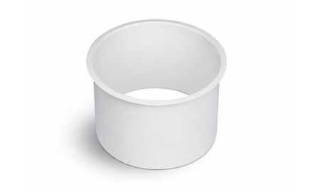 Round under-counter bin collar, Ø150 / matt white stainless steel