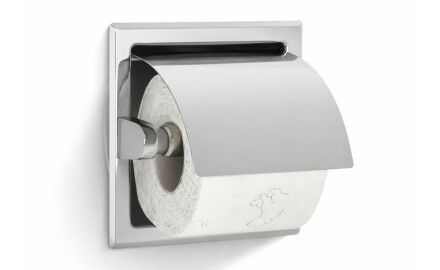 Toilet roll holder / built-in / polished steel