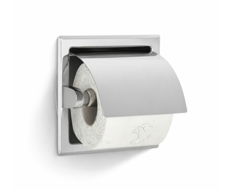 Toilet roll holder / built-in / polished steel