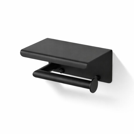 Toilet roll holder / with shelf / matt black #1