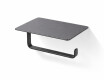 Toilet roll holder / with shelf / matt black