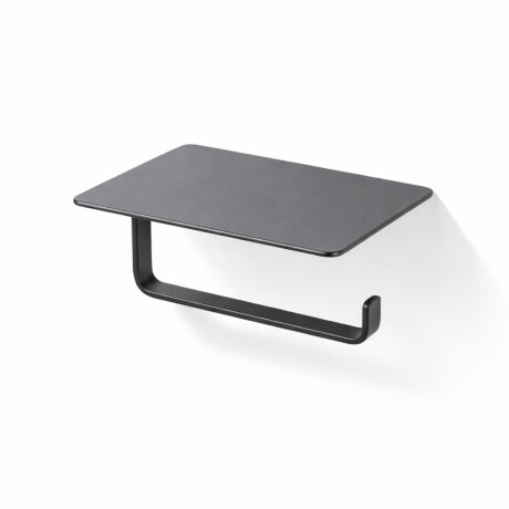 Toilet roll holder / with shelf / matt black #1