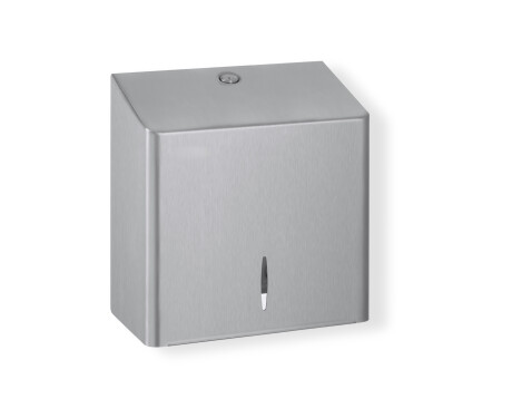 Square toilet roll holder for rolls up to Ø19 cm – R10 series / brushed stainless steel