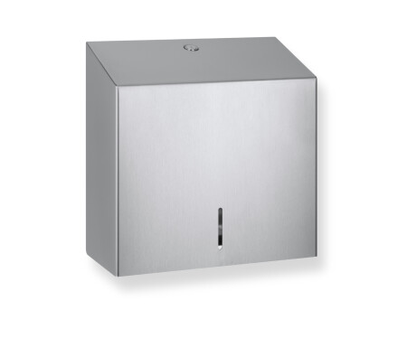 Square toilet roll holder for rolls up to Ø19 cm – R1 series / brushed steel