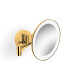 3x magnifying make-up mirror, round, with LED lighting (warm/cool colour), tiltable, double-jointed arm / glossy gold #1