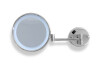 3x magnifying make-up mirror, round, with neutral-colour LED lighting, tiltable, double-jointed arm / chrome