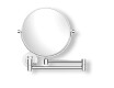 Make-up mirror – straight / 5x magnification, round, tilting, double-jointed arm / chrome