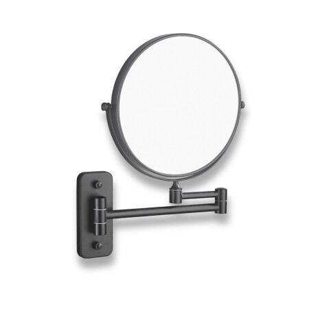 Make-up mirror – straight / 3x magnification, round, tilting, double-jointed arm / matt black #1