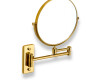 Make-up mirror – straight / 3x magnification, round, tilting, double-jointed arm / glossy gold