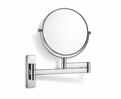 Make-up mirror – straight / 3x magnification, round, tilting, double-jointed arm / chrome