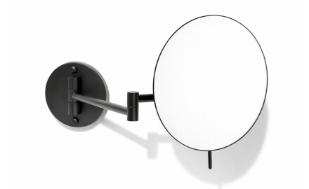 3x magnifying make-up mirror, round, tilting, with a double-jointed arm / matt black