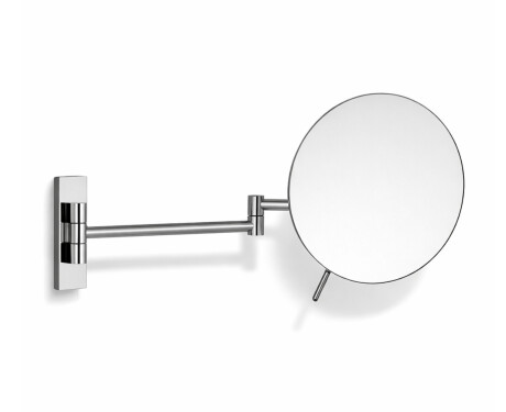 3x magnifying make-up mirror, round, tilting, with a double-jointed arm / chrome