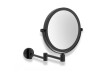 Make-up mirror – straight / 3x magnification, round, tilting, double-jointed arm / matt black