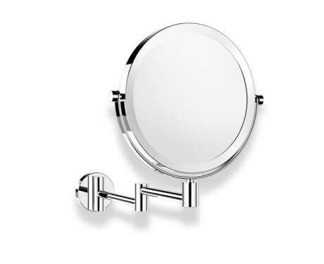 Make-up mirror – straight / 3x magnification, round, tilting, double-jointed arm / chrome