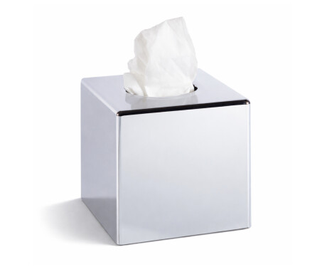 Tissue dispenser – cube-shaped / chrome-plated ABS