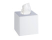 Tissue dispenser – cube-shaped / glossy white ABS