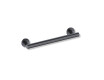 Support handrail for people with disabilities, Ø32, straight, PREMIUM – 40 cm / matt black stainless steel