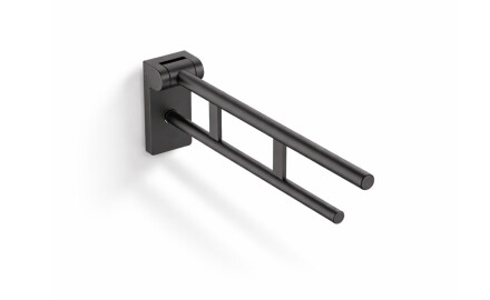 PREMIUM tilting support handrail for people with disabilities, Ø32 – 60 cm / matt black stainless steel