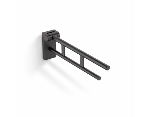 PREMIUM tilting support handrail for people with disabilities, Ø32 – 60 cm / matt black stainless steel