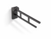 PREMIUM tilting support handrail for people with disabilities, Ø32 – 70 cm / matt black stainless steel