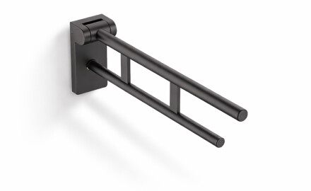 PREMIUM tilting support handrail for people with disabilities, Ø32 – 70 cm / matt black stainless steel