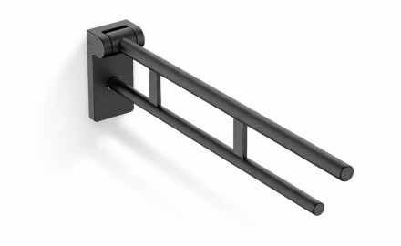 PREMIUM tilting support handrail for people with disabilities, Ø32 – 80 cm / matt black stainless steel