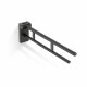 PREMIUM tilting support handrail for people with disabilities, Ø32 – 80 cm / matt black stainless steel #1