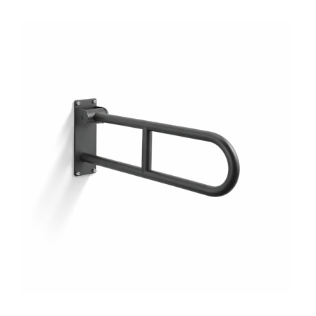 Support handrail for people with disabilities, Ø32, curved, tilting, STANDARD – 60 cm / stainless steel, matt black #1