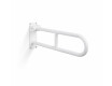 Support handrail for people with disabilities, Ø32, curved, tilting, STANDARD – 60 cm / stainless steel, matt white