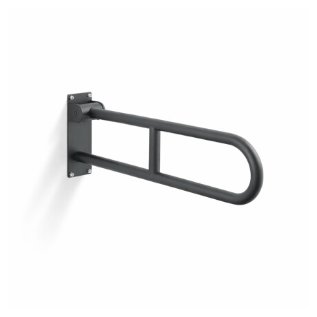 Support handrail for people with disabilities, Ø32, curved, tilting, STANDARD – 70 cm / stainless steel, matt black #1