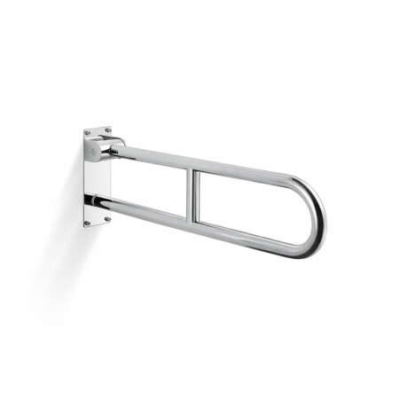 Support handrail for people with disabilities, Ø32, curved, tilting, STANDARD – 70 cm / polished stainless steel #1
