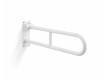 Support handrail for people with disabilities, Ø32, curved, tilting, STANDARD – 70 cm / stainless steel, matt white