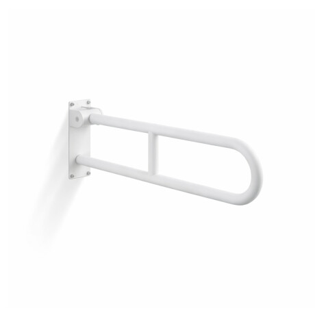 Support handrail for people with disabilities, Ø32, curved, tilting, STANDARD – 70 cm / stainless steel, matt white #1