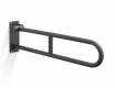 Support handrail for people with disabilities, Ø32, curved, tilting, STANDARD – 80 cm / matt black stainless steel