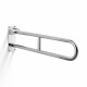 Support handrail for people with disabilities, Ø32, curved, tilting, STANDARD – 80 cm / polished stainless steel #1
