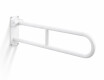 Support handrail for people with disabilities, Ø32, curved, tilting, STANDARD – 80 cm / stainless steel, matt white
