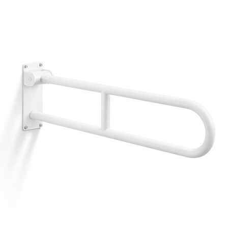Support handrail for people with disabilities, Ø32, curved, tilting, STANDARD – 80 cm / stainless steel, matt white #1