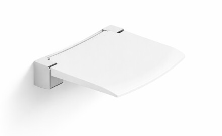 Folding shower seat / matt white, chrome